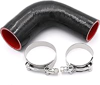 Vista 11 de Acoplador de codo de 90 grados de 4 capas de manguera de silicona de 1.5 pulgadas (38 mm) con abrazaderas de perno en T para tubo de admisión