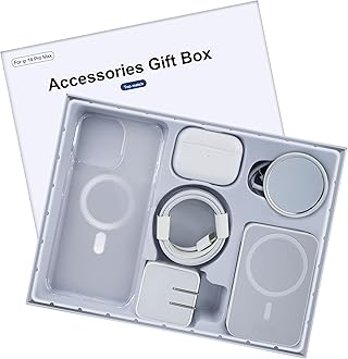 6 Pack Accessories Gift Box Kit Includes Bluetooth Headphones, PD Fast Charger with Cable, Crystal Clear Magnetic Case, Magnetic Charger & Wireless powerbank Compatible for iPhone 14 Pro Max 6.7"
