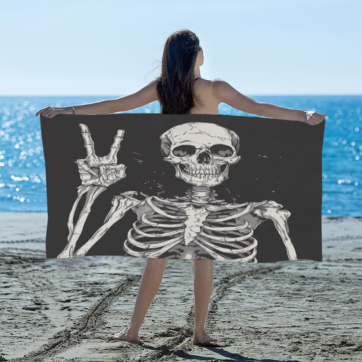 Amazon.com: YPPAHHHH Funny Skull Beach Towel Oversized Quick Dry