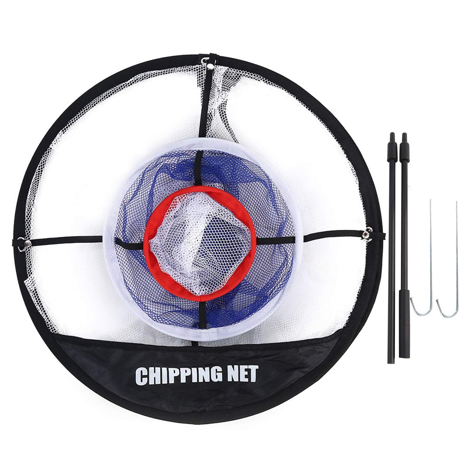 Alomejor Filet d'entraînement au Filet de en Nylon Noir Pliable pour la Précision et la Pratique du Swing Idéal pour Tous Les Niveaux de Compétence