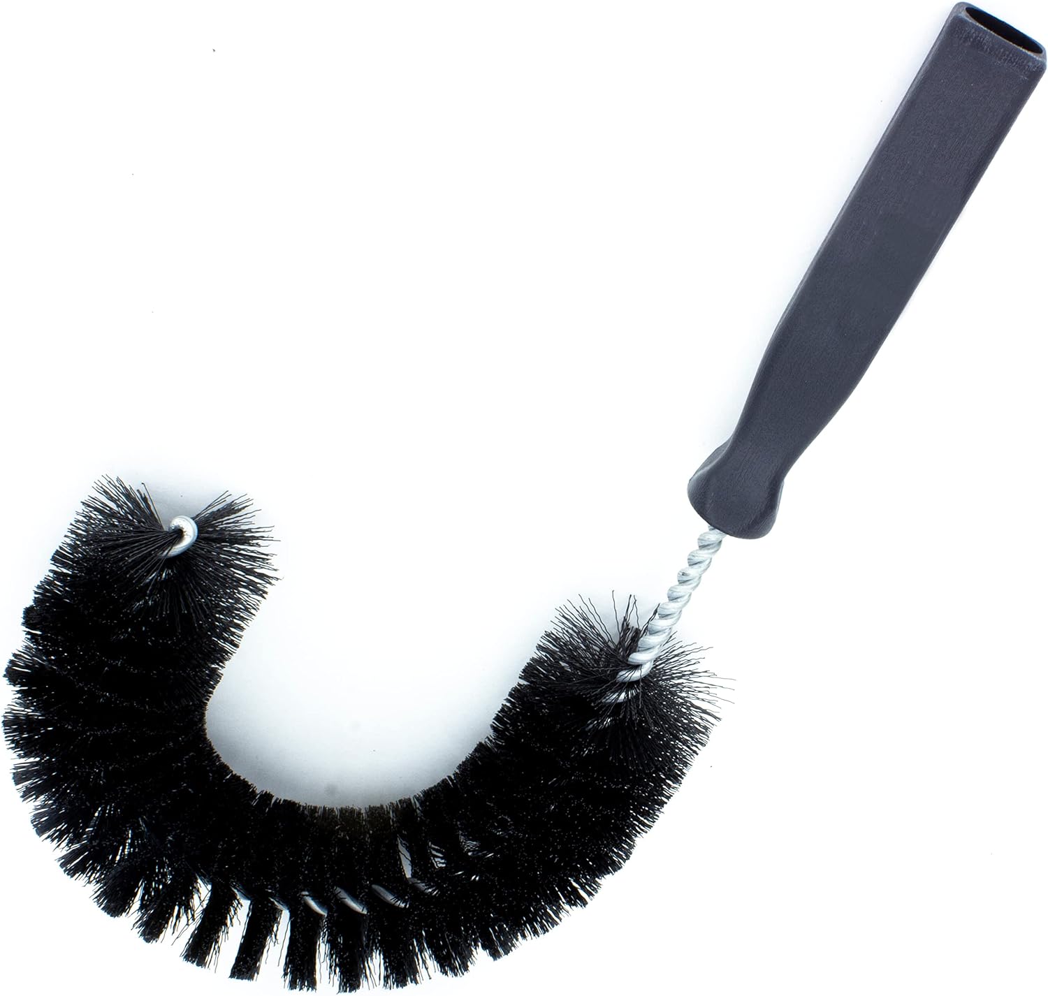 SPARTA Plastic Hook Dusting Brush, Clean-In-Place, Galvanized Wire with Threaded Hole for Dusting Surface of Curved Drains and Pipes, 11.5 Inch Length, Black