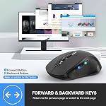 TECKNET Souris sans fil Bluetooth, 3 Modes (BT 5.0/3.0+2,4Ghz) sans fil optique portable 4000 DPI Souris avec USB B & C Récepteur Nano, pour ordinateur portable, MacBook Pro Air, PC, Ordinateur (noir)