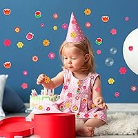 Vista 4 de JULBEAR Adhesivo de Espuma de Flores, 300 Piezas a Granel de Calcomanías de Espuma Autoadhesivas de Primavera, Calcomanías Coloridas Mixtas