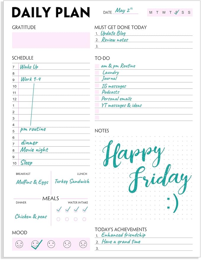 Daily Planner Notepad: Plan Your Day with Style!