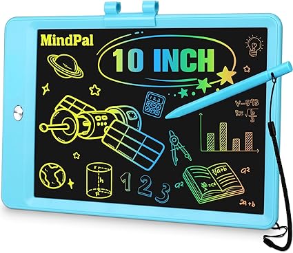 10 Inch Drawing Tablet, LCD Writing Tablet for Kids, Colorful Doodle Board Toddler Drawing Pad, Educational Learning & Travel Essential Kid Toy for 3 4 5 6 7 8-Year-Old Girls Boys (Blue)