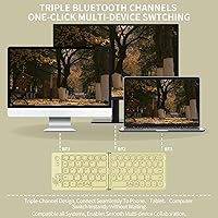 Vista 4 de Mini teclado Bluetooth plegable, teclado portátil compacto inalámbrico recargable con 67 teclas delgadas y silenciosas, bonito teclado de viaje