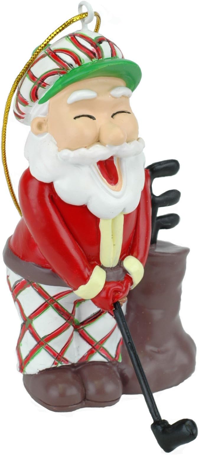 Tree BuddeesGolfing Santa Claus Christmas Ornament