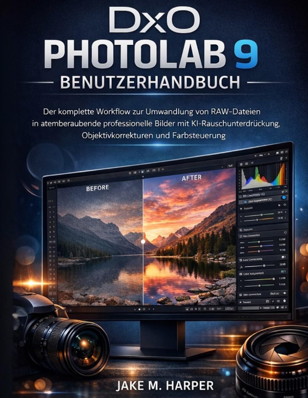 DxO PHOTOLAB 9 BENUTZERHANDBUCH: Der komplette Workflow zur Umwandlung von RAW-Dateien in atemberaubende professionelle Bilder mit KI-Rauschunterdrückung, Objektivkorrekturen und Farbsteuerung