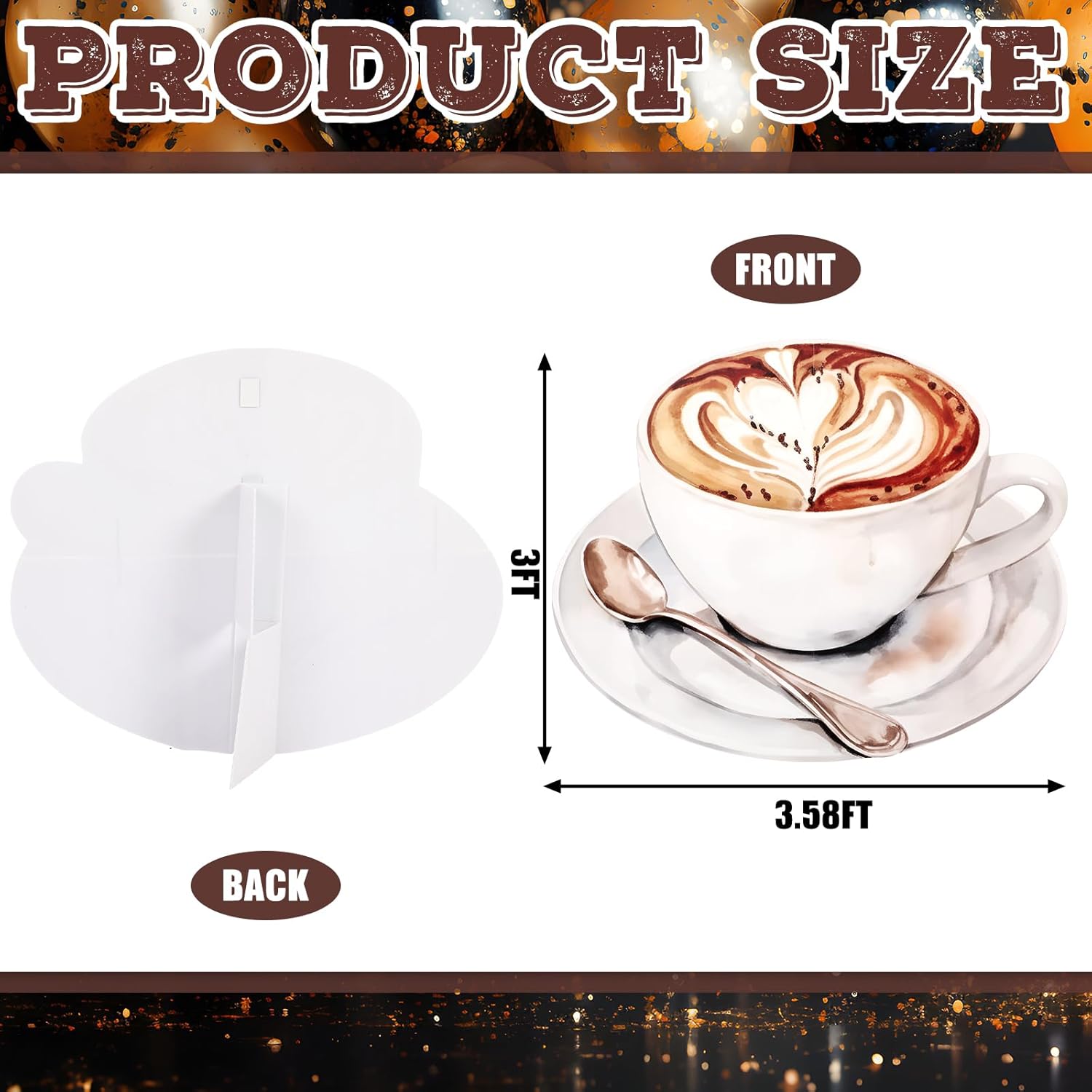 3ft Love is Brewing Bridal Shower Decorations Coffee Themed Party Decorations Coffee Cup Cardboard Cutout Photo Props Standup Backdrops for Gender Reveal Newborn Birthday Party Supplies