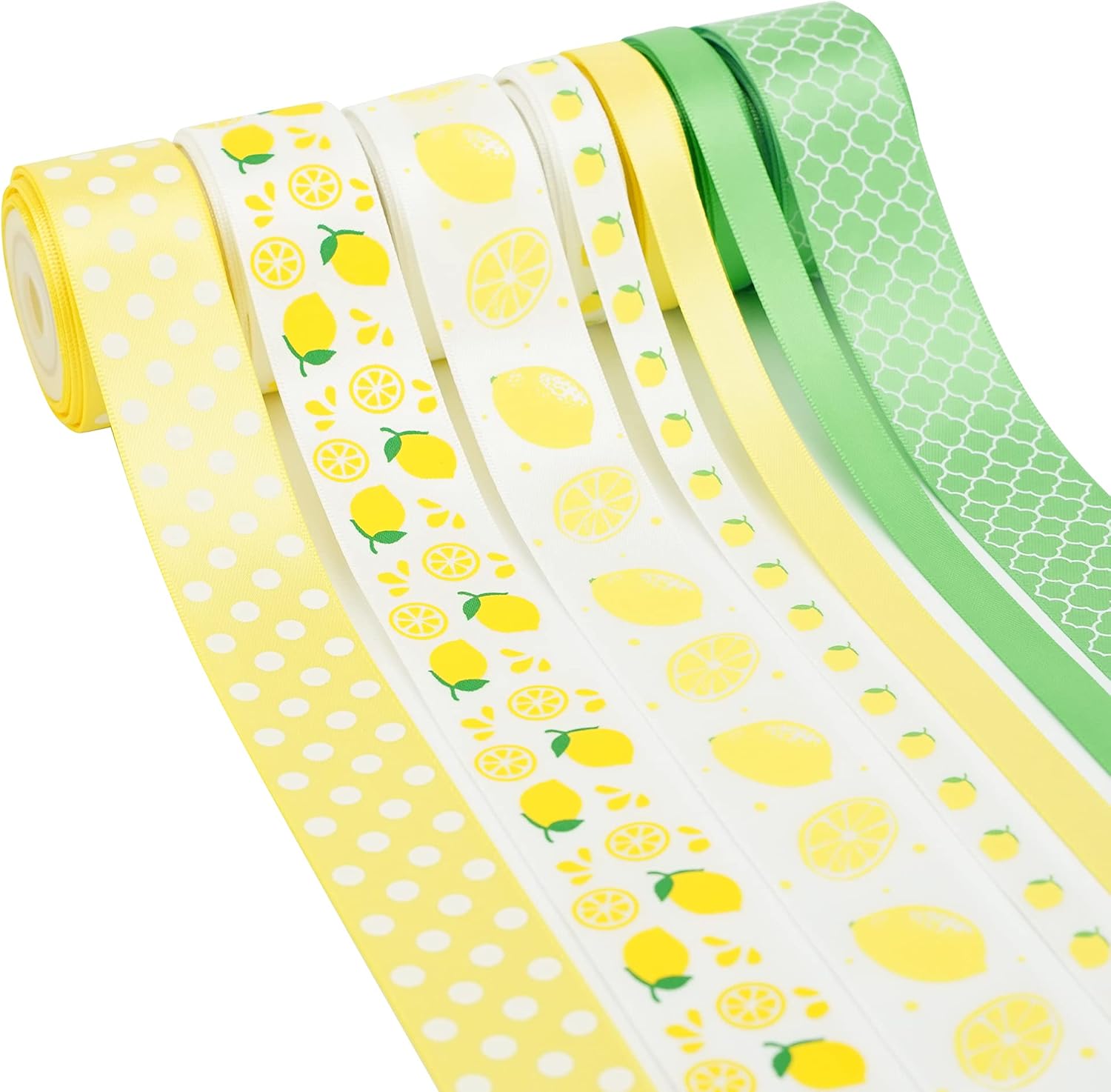 Amazon.com: MEEDEE Lemon Ribbon Yellow Ribbon Summer Ribbon Satin ...