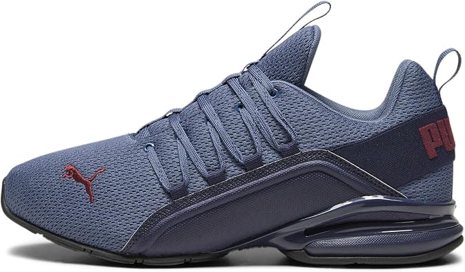 PUMA Men's Axelion Refresh Running Shoes 42.5 Navy Inky Blue Dark Jasper Red