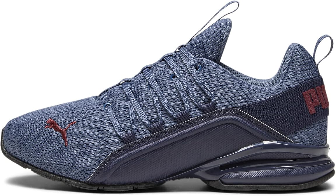 PUMA Men's Axelion Refresh Running Shoes 42.5 Navy Inky Blue Dark Jasper Red