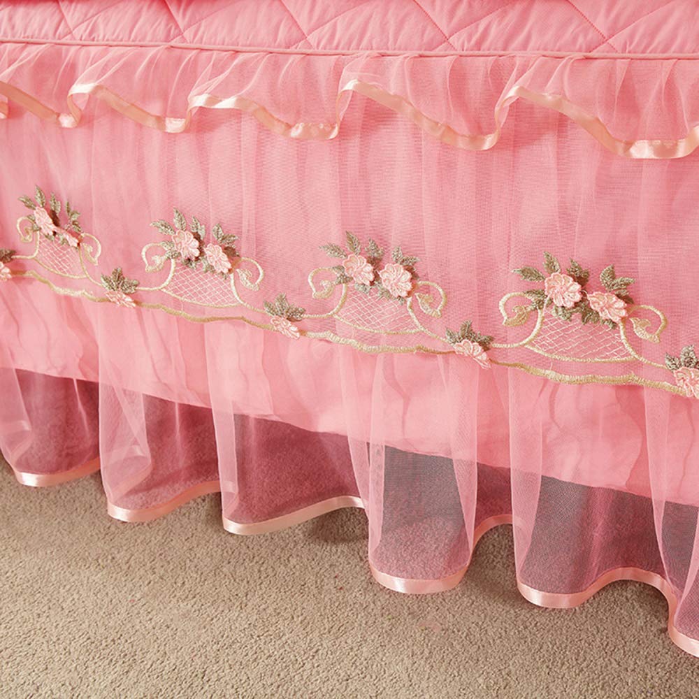 Couvre-lit Jupes De Lit, 3 Pièces Dentelle Jupe Dessus De-lit