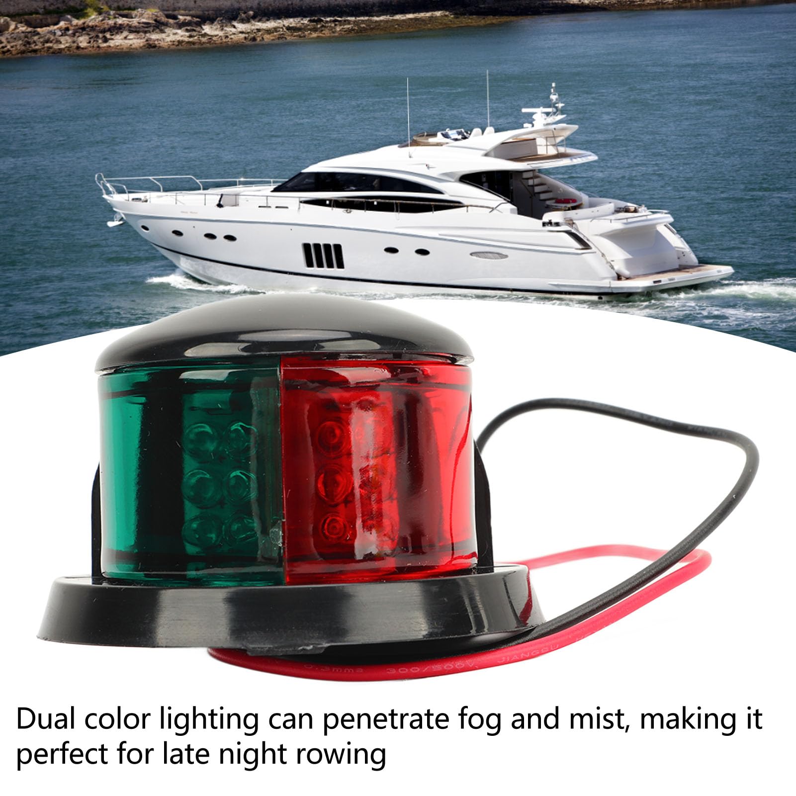 Feu De Mouillage LED Marine 12V - Acier Inoxydable - IP66 - Visible à 2 Milles - Pour Bateaux Jusqu'à 12m