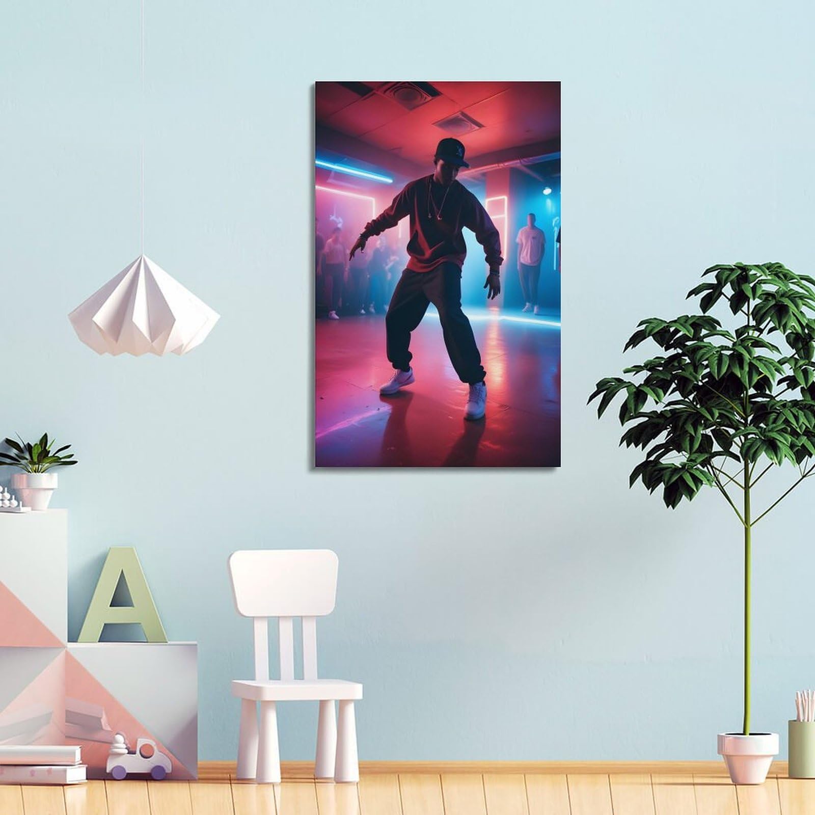 ZLQYHW Poster con danza, hip-hop, ballerino di strada, B-boy, su tela, decorativo, per camera da letto, per camera da letto, 60 x 90 cm