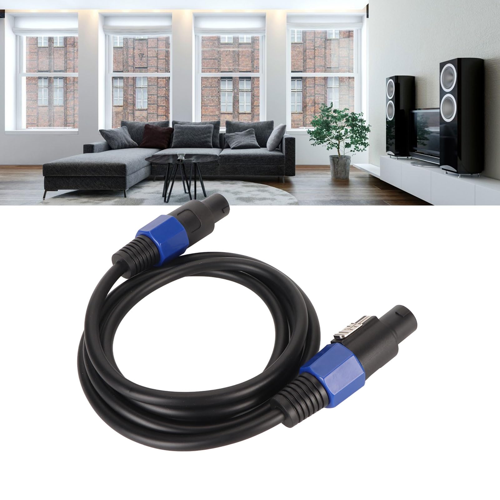 Cavo Speakon-Speakon, Cavo di Collegamento Altoparlante, Maschio-maschio, di Aggancio Twist Lock, Plug & Play per Altoparlante Subwoofer Stage Home (25FT)
