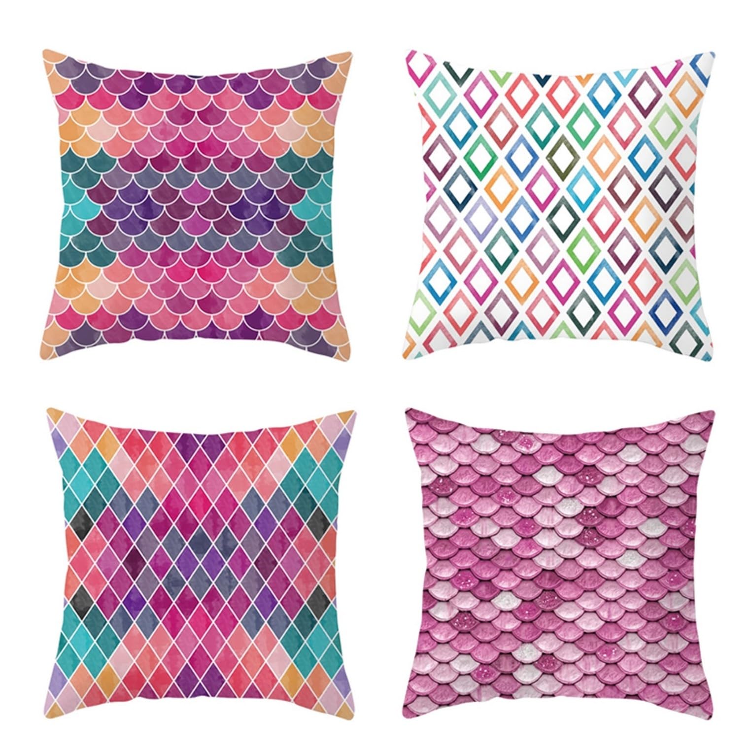 Taie d'oreiller rose géométrique 45x45 : l'accessoire idéal pour décorer votre canapé