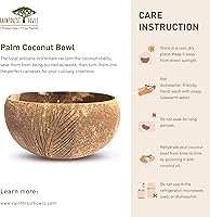 Vista 4 de Rainforest Bowls Juego de 2 cuencos de coco jumbo "Palm", 2 cucharas de madera y 2 pajitas de bambú reutilizables, 100% naturales, tallados a mano