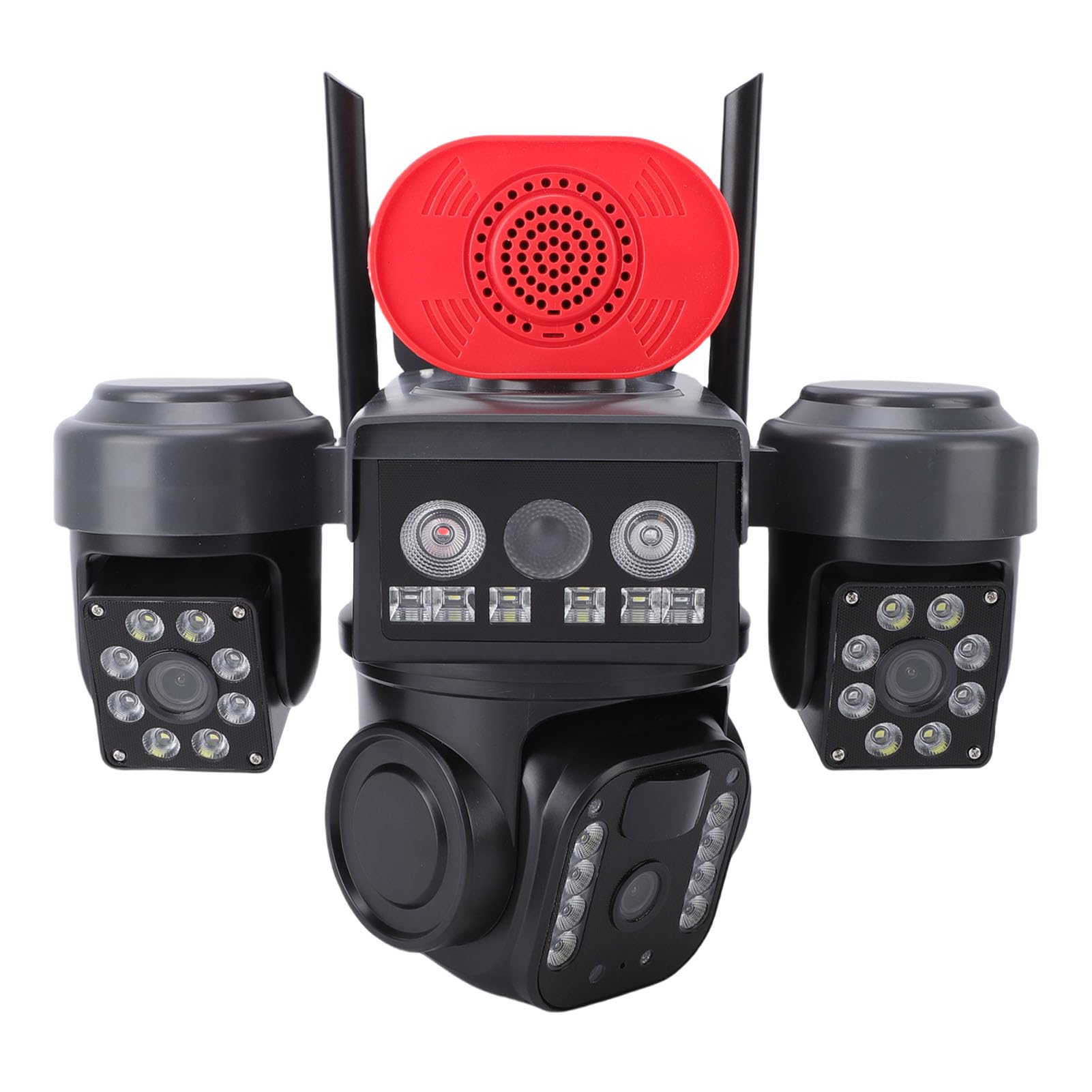 Tbest Potrójna Obiektywowa Słoneczna Kamera Bezpieczeństwa Bezprzewodowa Kamera 360 Stopni Wi-Fi 2,4 GHz Zewnętrzna, Odporna na Warunki Atmosferyczne Detekcja Ruchu AI do Nadzoru w