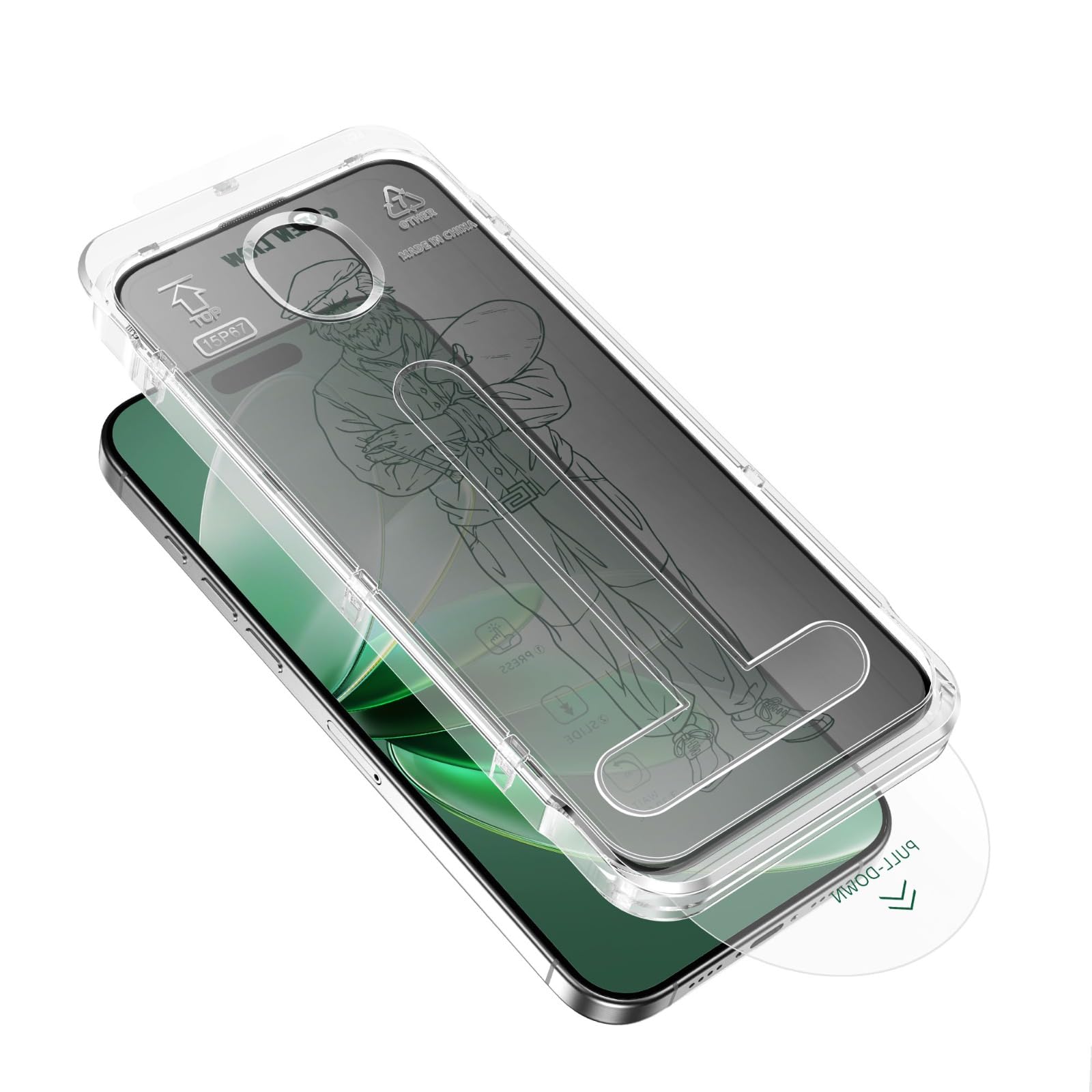 Green Lion Picasso 3D for iPhone 16 Pro Max Screen Protector, With Installation Kit, Auto Alignment, HD Clear Glass, 9H Tempered Glass, Anti-Fingerprint, Crystal Clear, Bubble Free - Privacy