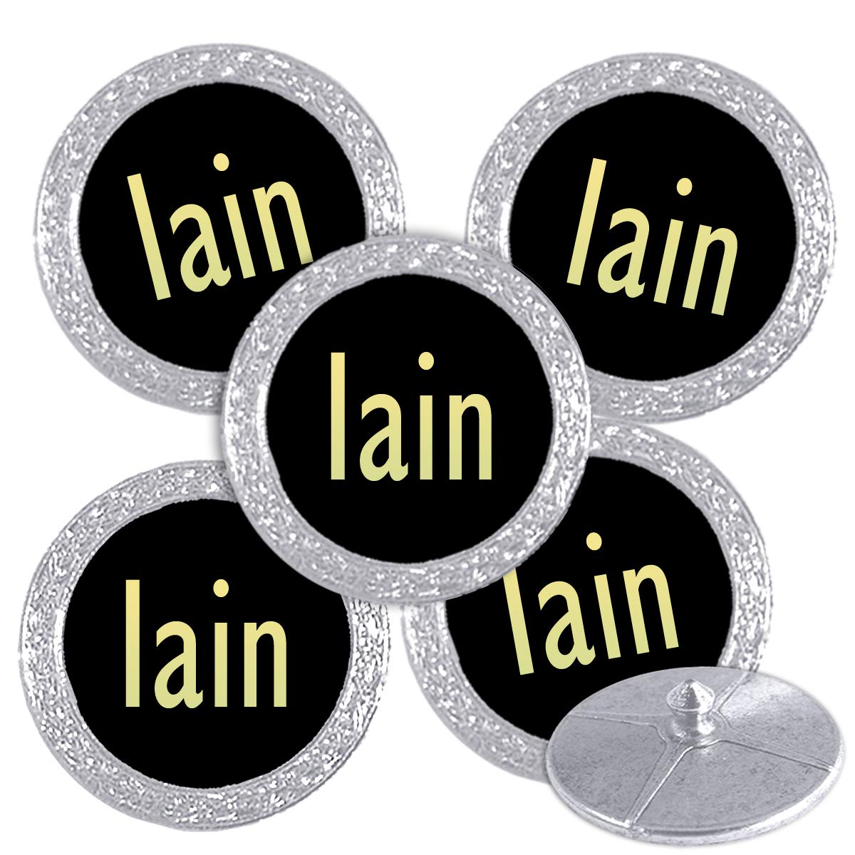 Best Impressions Silver Coloured Golf Ball Markers with Names (Iain)