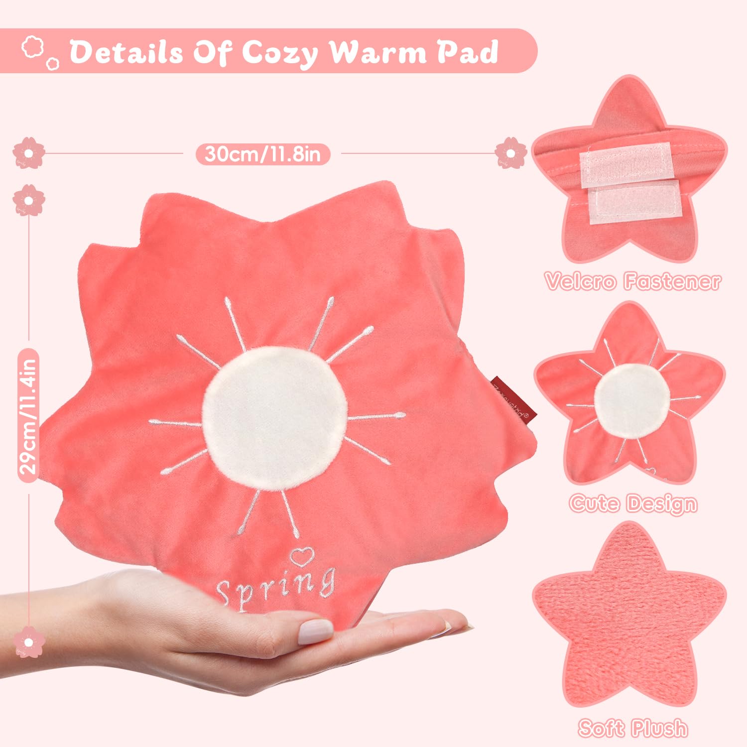 Almohadilla térmica para microondas para calambres menstruales, almohadilla térmica para microondas para mujeres y niños con paquete de calor húmedo para cuello y hombro, linda compresa suave y