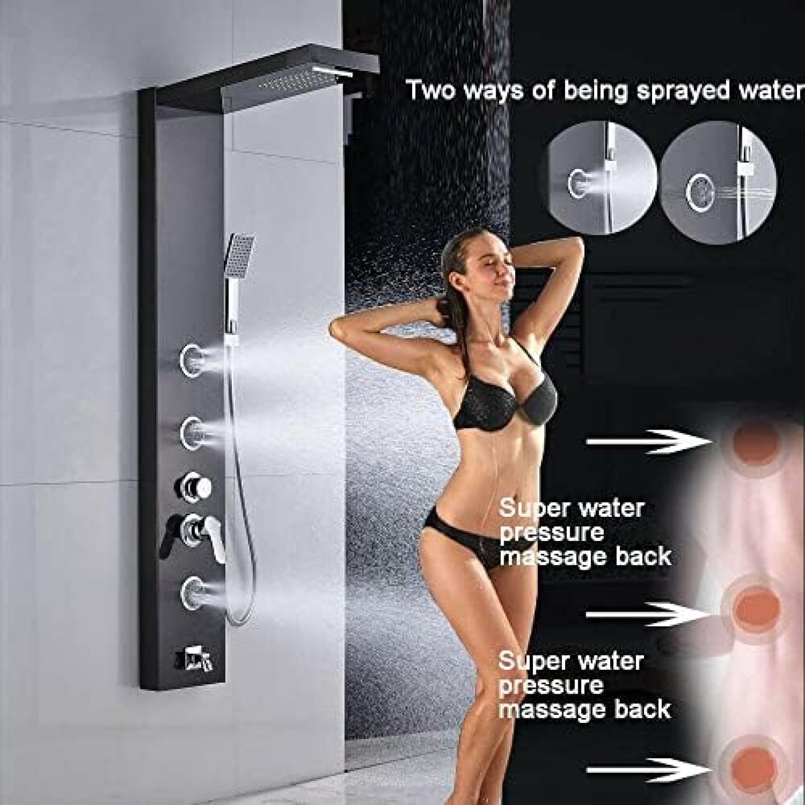 Hydromassage douche - VEVOR - Système de Tour de Panneau de Douche en