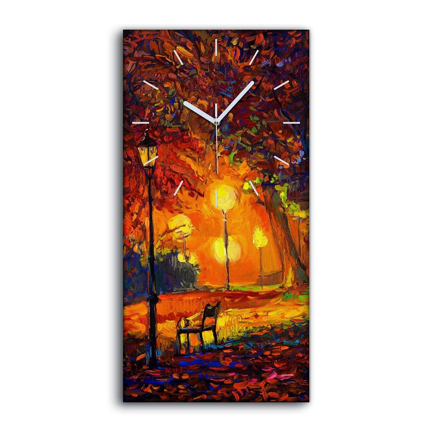 Horloge Toile Nature d'Automne 30x60cm pour Décoration Chambre