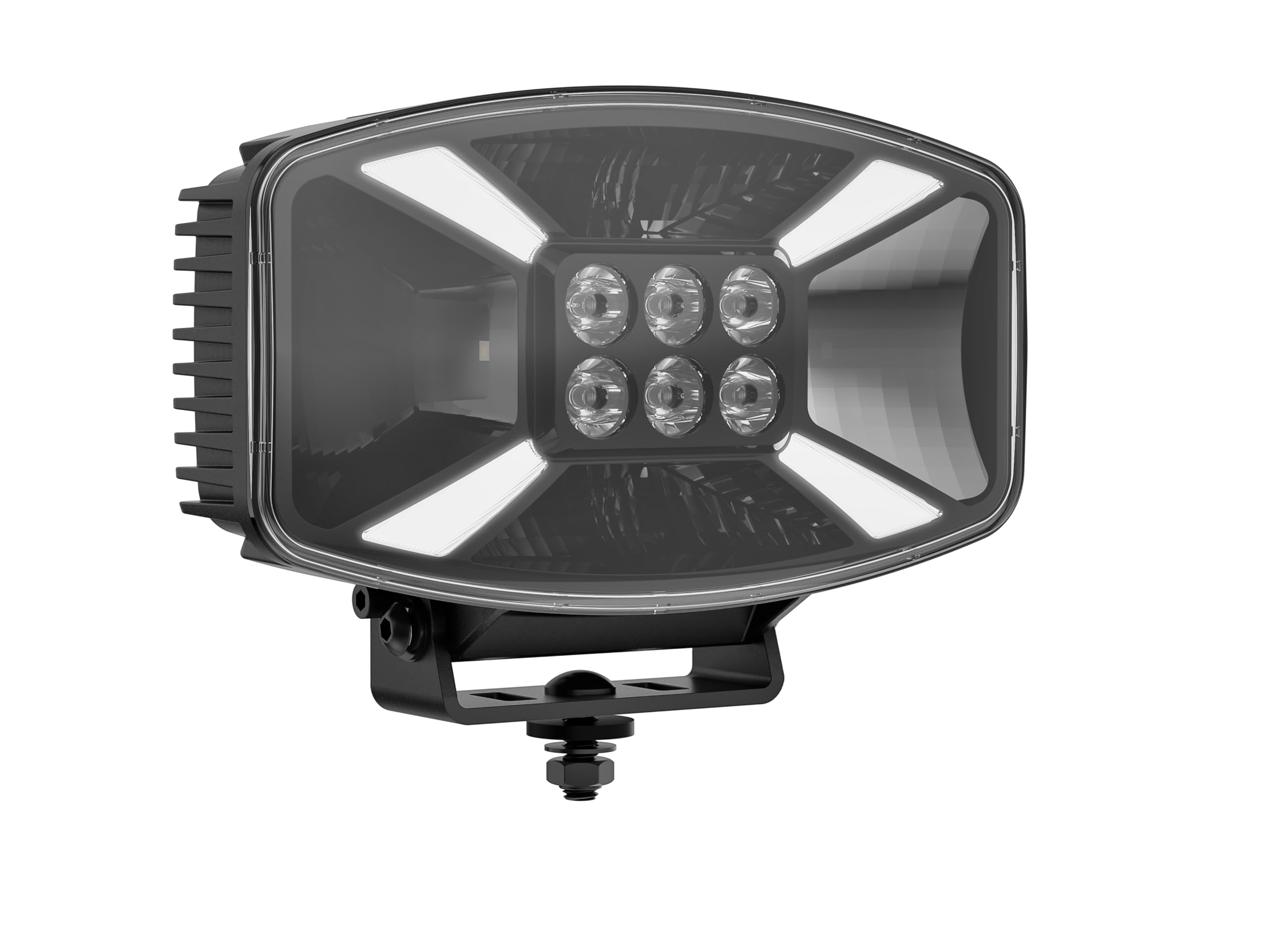 2 reflektory robocze Auxiliare LED 12 V, 24 V, 140 W, 11000 lm, reflektor dalekiego zasięgu + światło pozycyjne pomarańczowo-białe + światło ostrzegawcze do ciężarówek, ciężarów ciężarowych, MTB E9