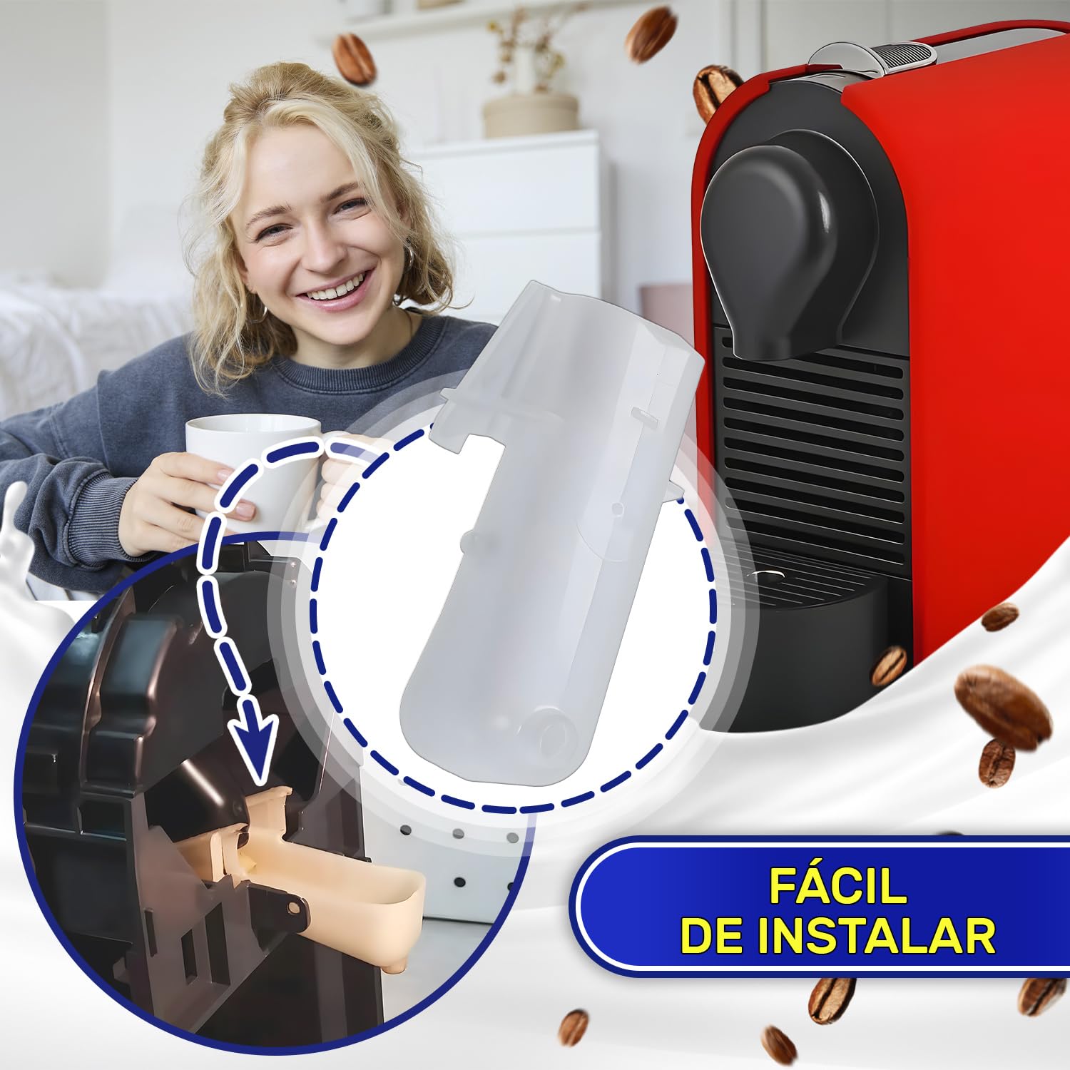 MONTERAL Guía Café Cafetera Capsulas Tiene el Código Original MS-623311 para Krups Nespresso U - Garantía de 10 Años