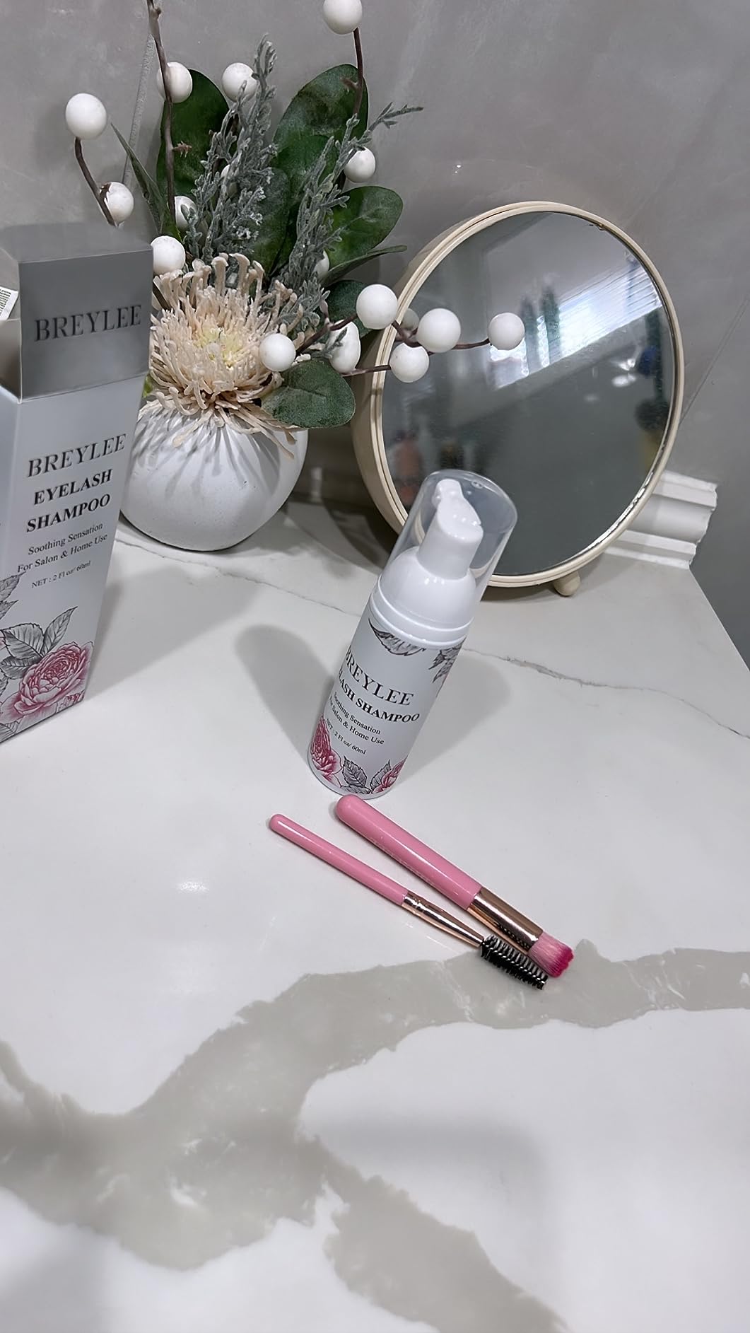 Eyelash Extension Cleanser, BREYLEE Eyelash Extension Shampoo Eyelash