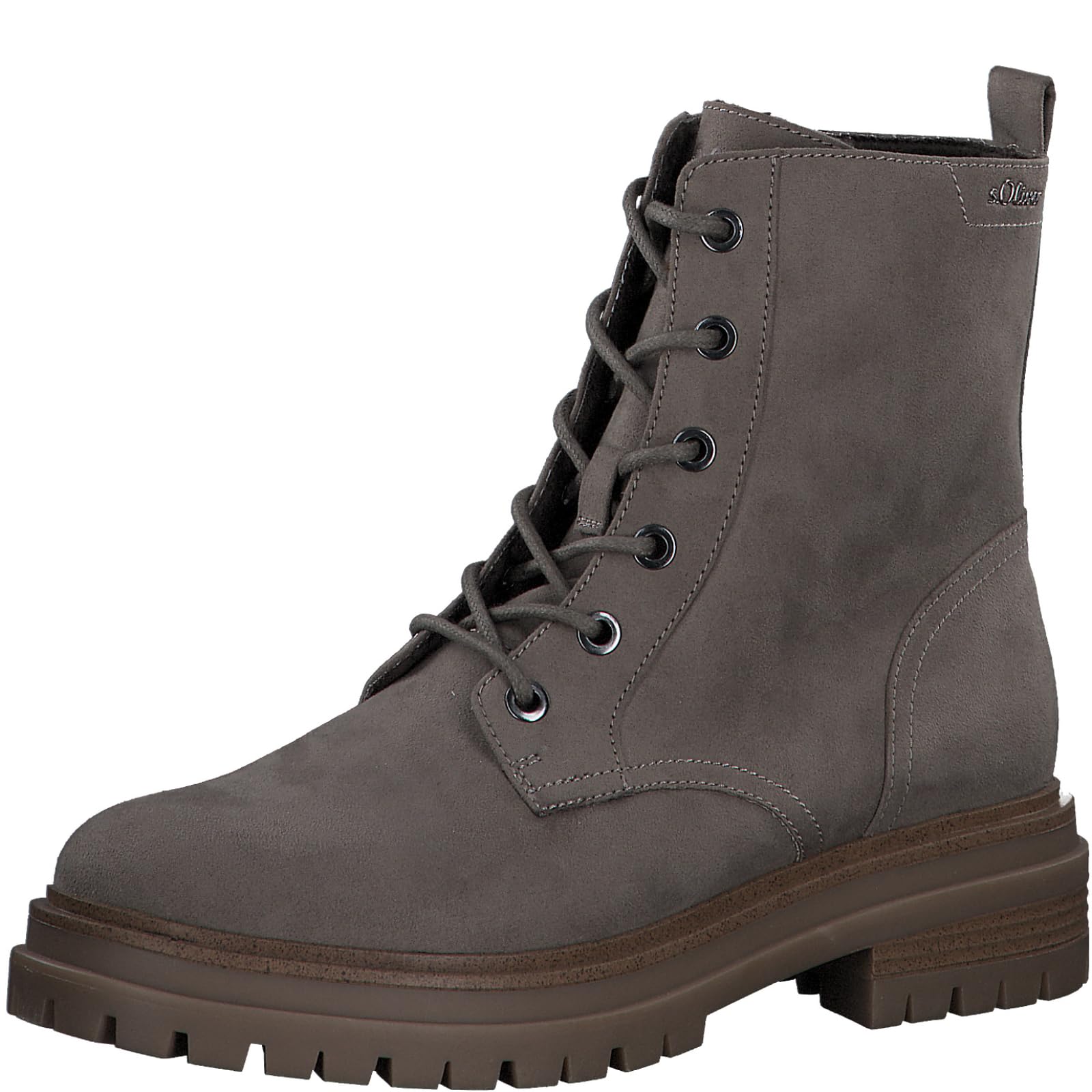 s.Oliver Women's Lace Up Winter Ankle Boots with Zip, taupe, 42 EU