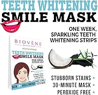 Vista 2 de Biovene Tiras blanqueadoras de dientes con máscara de sonrisa - con carbón activado y aceite de coco, apto para veganos, 14 tiras
