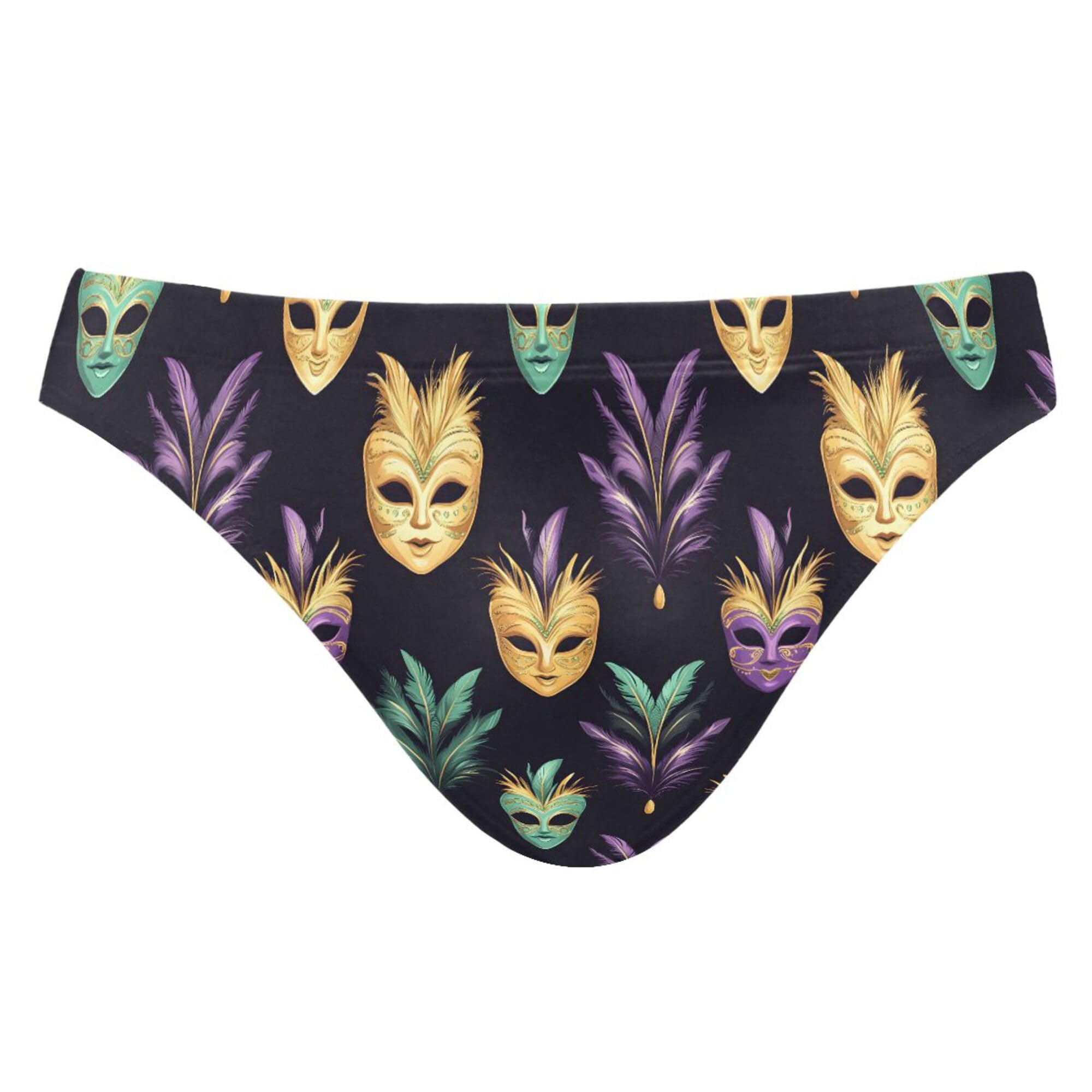 Brazil Mardi Gras Carnival Party Swim Briefs for Men Swimsuit Bikini Swimwear S B0403521