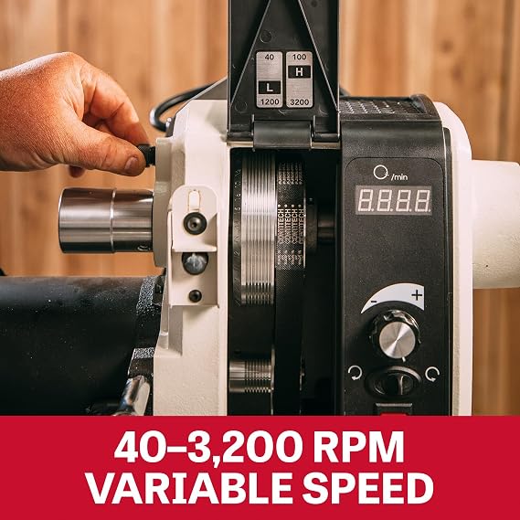 JET 16 x 40 EVS Variable Speed Woodworking Lathe, Reversible Wood Turning Machine, 1-1/2 HP, 115V 1Ph (JWL-1640EVS)