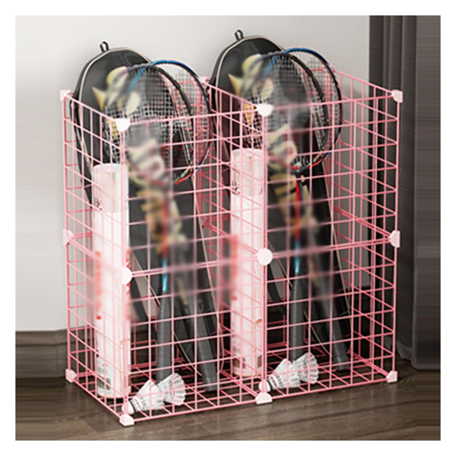 Generico Supporto per Racchette da Badminton, Supporto per Racchette da Tennis, Supporto per Racchette da Tennis a 2 Griglie. Supporto per Racchette da Badminton Nero/Blu/Rosa/Bianco. Supporto per ra