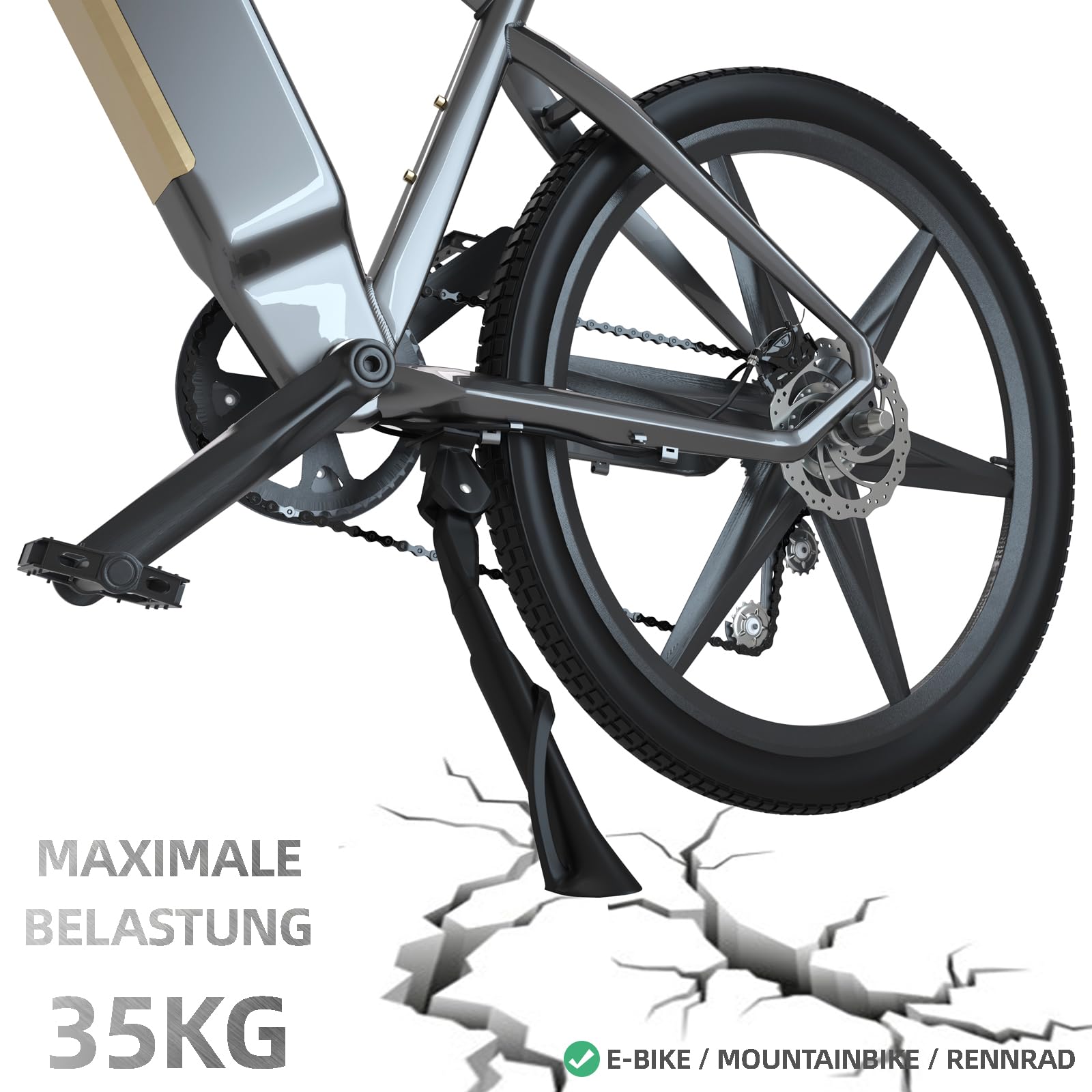 Pied Support Velo,Porte-Vélos Autoportants,Support Pour Bicyclettes En Steel Iron De Haute Qualité Support De Vélo,Parking Vélo Pour Tous Les Vélos 12''-29'', Vélo De Route, VTT (Noir