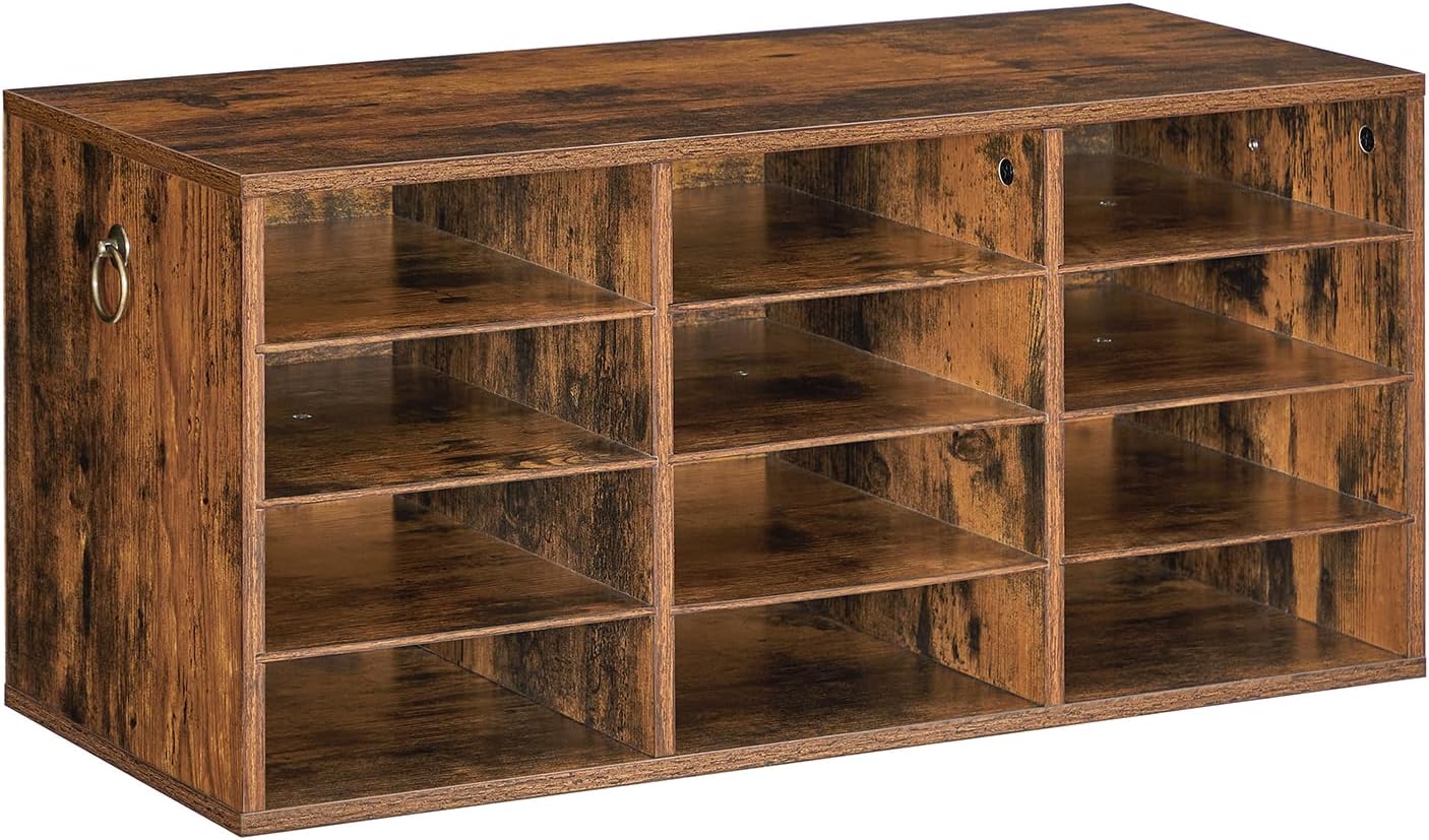 HOOBRO Wooden Literature Organizer, 12 Compartments Mail