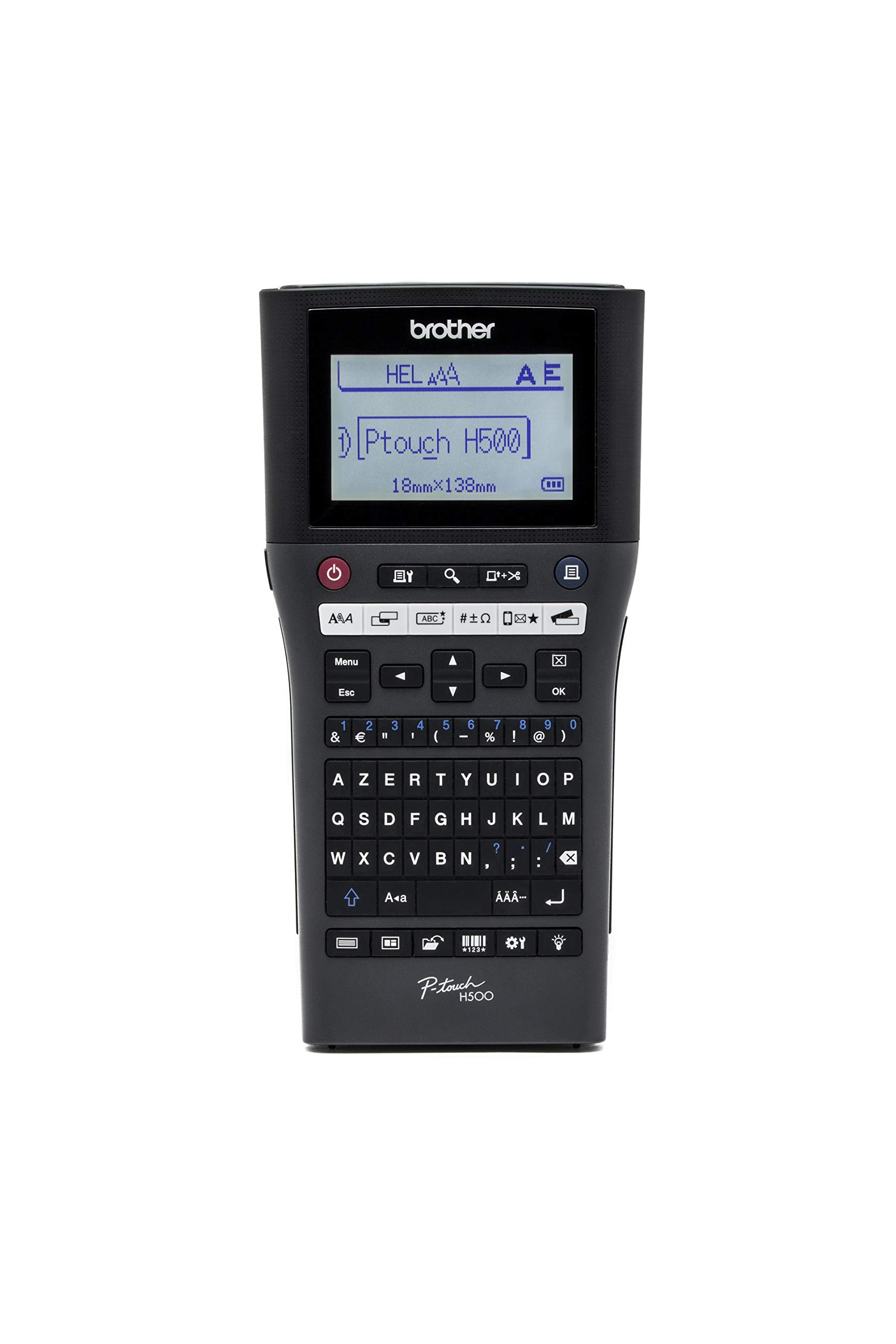 Brother PT-H500, etiqueteuse Portable et Connectable, Clavier AZERTY, utilise des Rubans TZe de3.5à 24mm de Large, Imprime Jusqu’à 7 Lignes de Texte, Compatible PC/Mac, Vitesse d’Impression :30mm/Sec