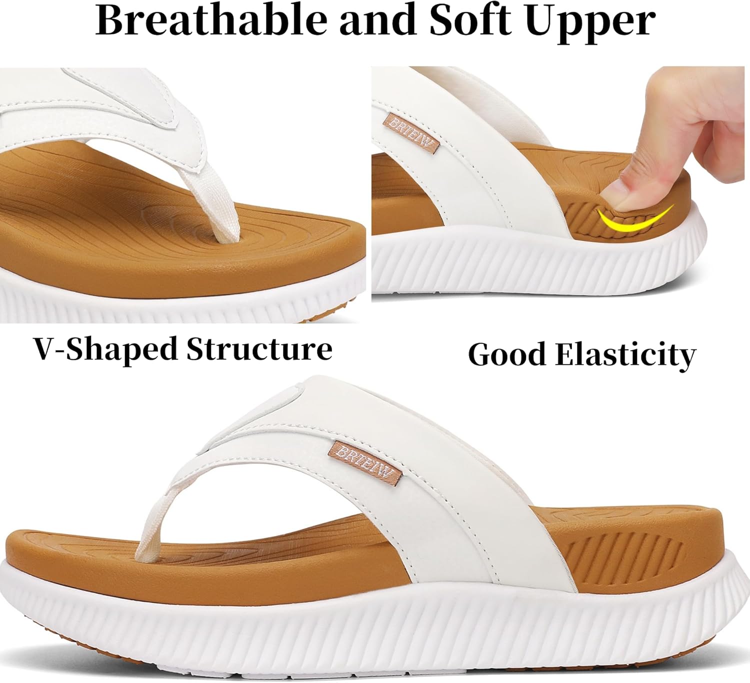 Women's Orthotic Cushion Flip Flops Recovery Walking Sandals with Plantar Fasciitis Arch Support Thick Yoga Mat Thong Sandals - Image 5