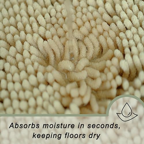 Miniatura 4 de Juego de 3 alfombras de baño de felpilla ultrasuave, antideslizante y súper absorbente, parte inferior de PVC fuerte, lavable a máquina, para baño,