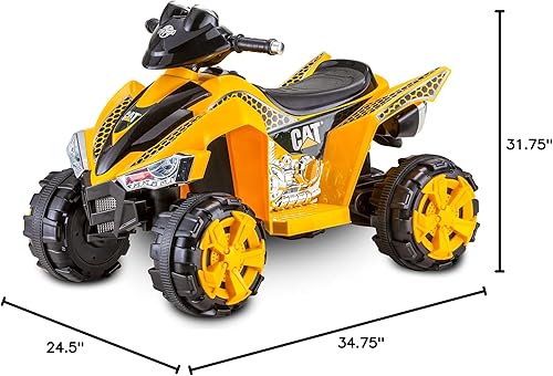 Miniatura 8 de Kid Trax CAT Power ATV 6V Cuadriciclo eléctrico Ride on amarillo D9 Bulldozer, Carretilla elevadora, Cat Atv