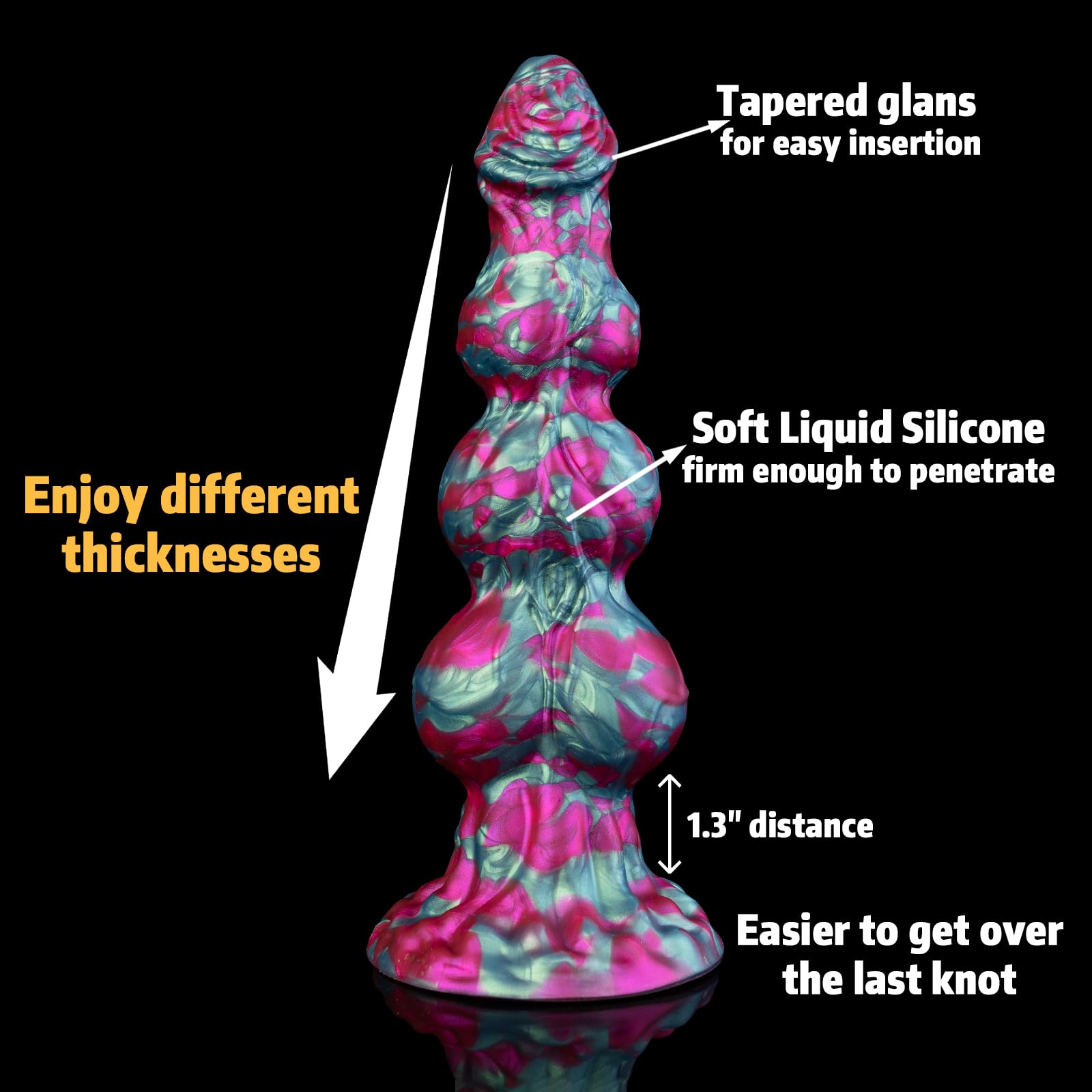 9.75" Big Knot Monster Fantasy Dildo - Huge Thick Girth Alien Dildo with 3 Knots, XL Large Anal Butt Plug Trainer with Strong Suction Cup, Adult Sex Toys & Games for Men Women Gay: Green