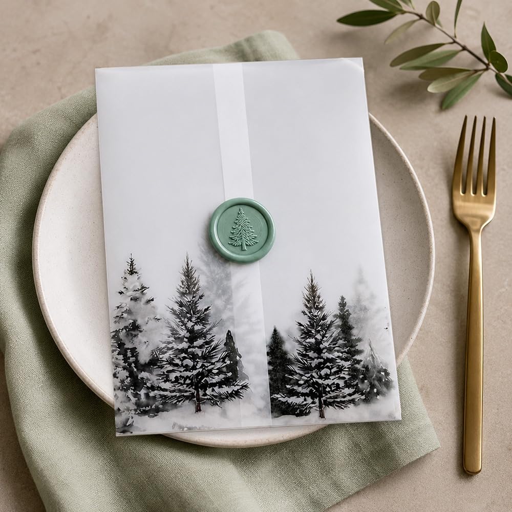 Ferrovista 100 Pack Pre-Folded Vellum Jackets, Translucent Vellum Paper 5x7