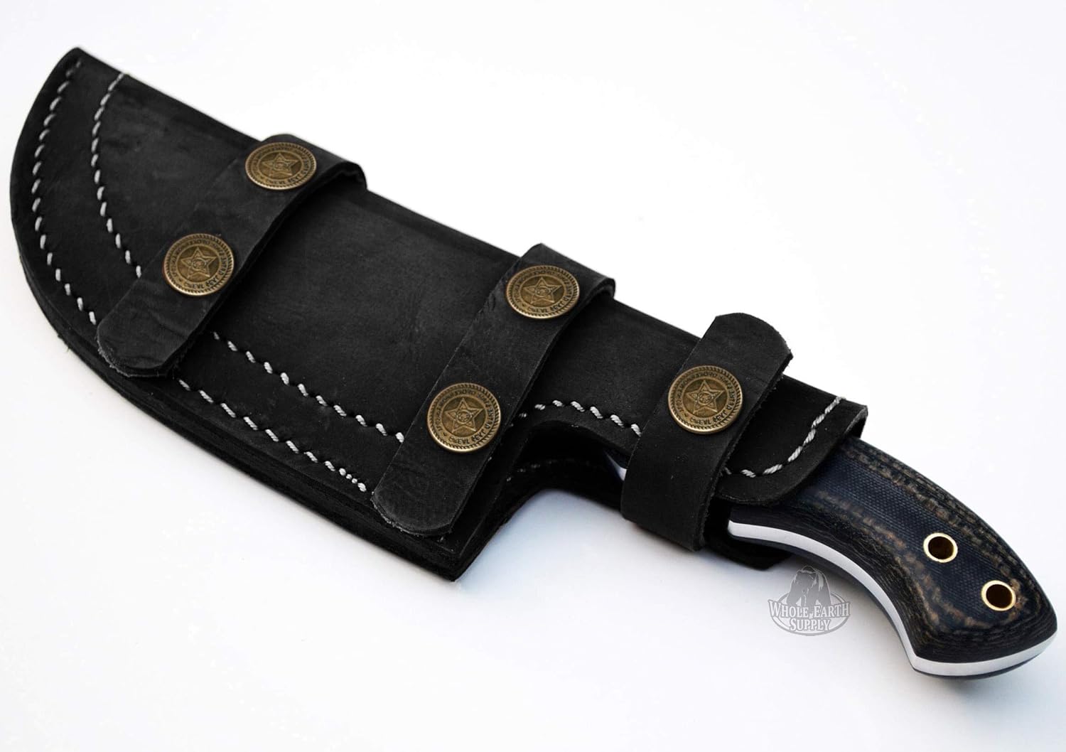 Black Leather Tracker Sheath Fixed Blade Knife Hunting Skinning Blanks Knives