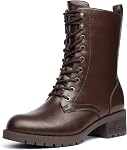 DREAM PAIRS Women Lace-up Combat Boots Mid-calf Ankle Military Boot Booties for Fall Winter