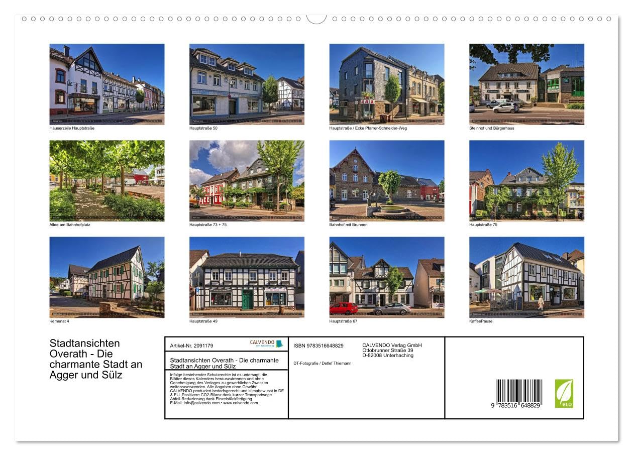 Stadtansichten Overath - Die charmante Stadt an Agger und Sülz (hochwertiger Premium Wandkalender 2026 DIN A2 quer), Kunstdruck in Hochglanz