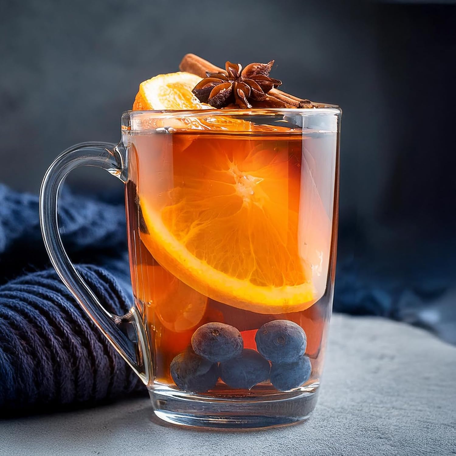 4-Piece 300ml Transparent Glass Coffee Tea Latte Glasses with Handle - Dishwasher Safe