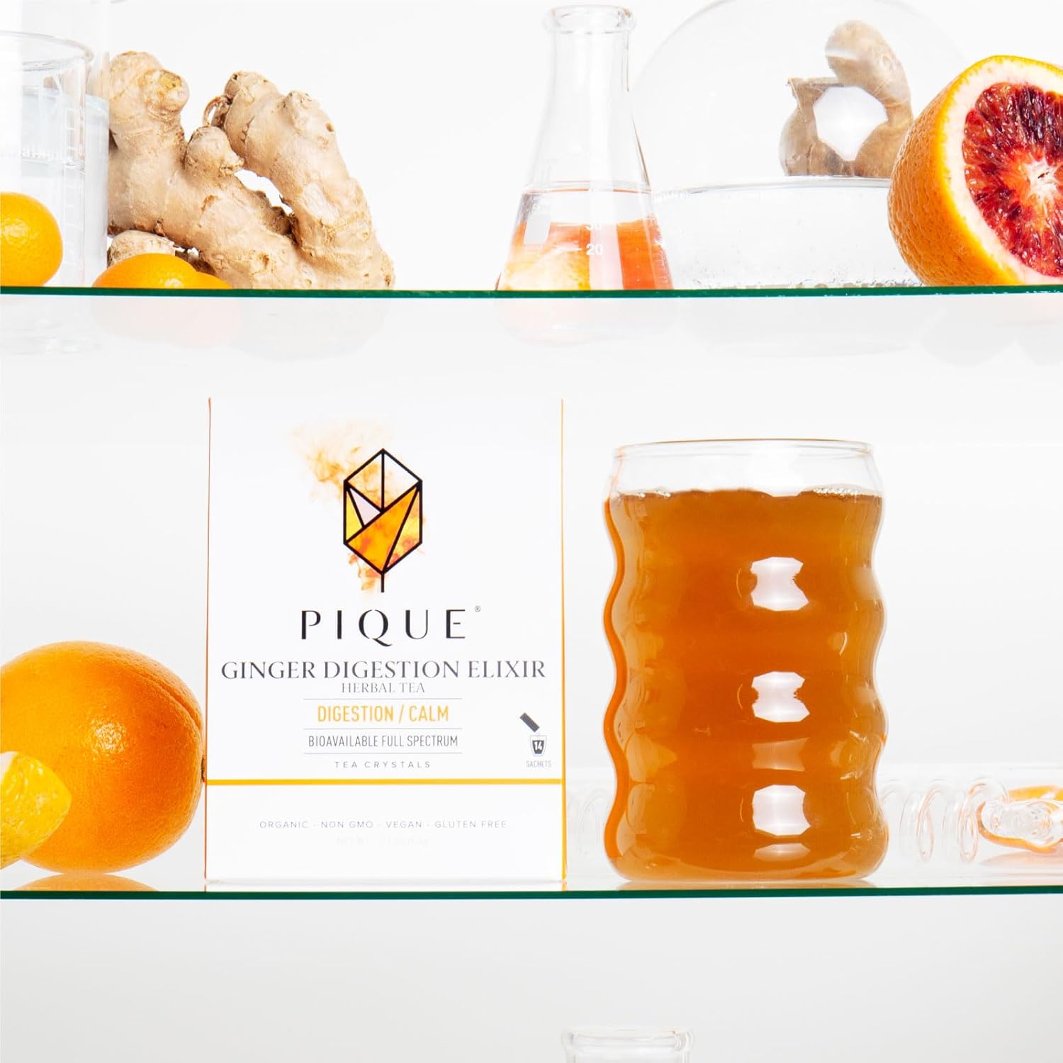 Pique Tea Organic Variety Tea Crystals Sampler - Immune Support, Gut Health, Fasting - 112 Single Serve Sticks (Pack of 8)