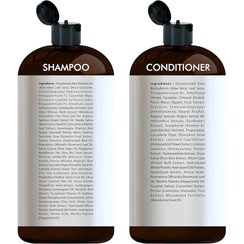 Miniatura 2 de Set de champú y acondicionador de cebolla y aminoácidos  Fórmula para el crecimiento y fortalecimiento del cabello con biotina, queratina y aceite